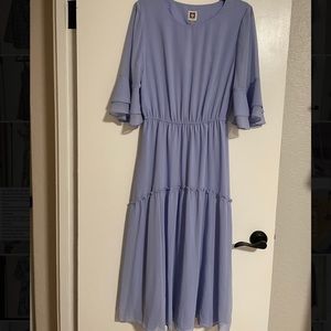 Anne Klein Blue Chiffon midi dress size M